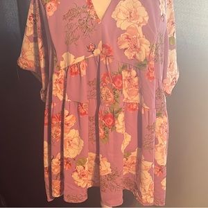 Entro Purple Tiered Tunic Blouse